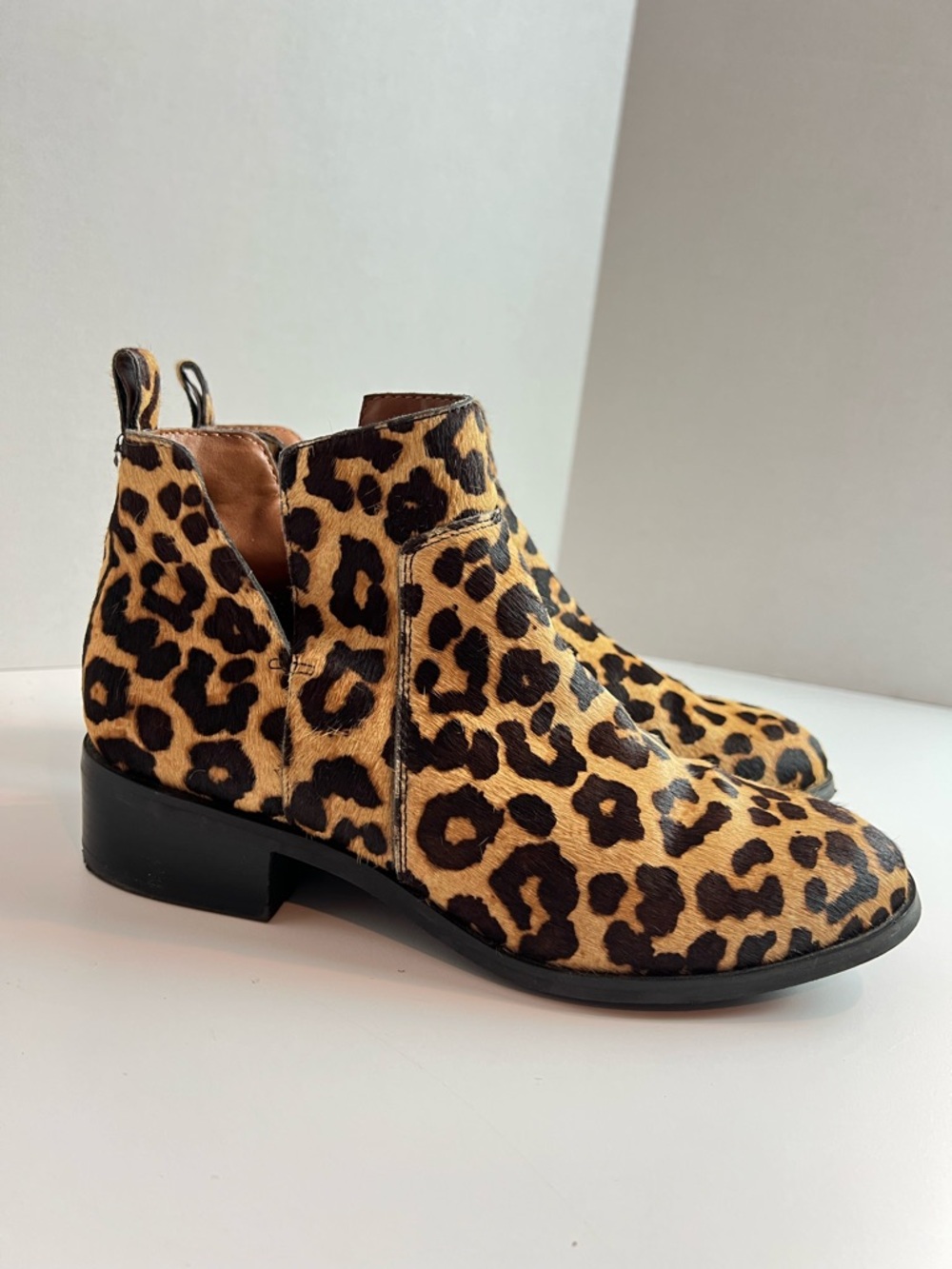 Franco Sarto Leather Calf Hair Booties Size 7